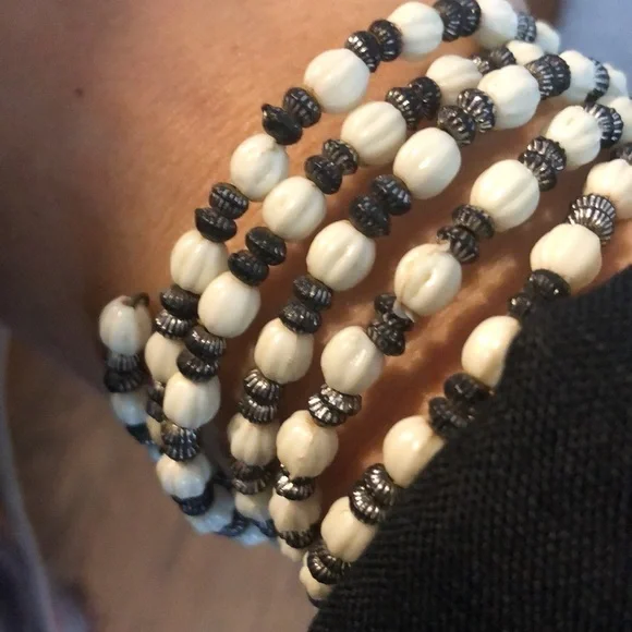 Silver stack three bracelets with white silver stack - Picture 5 of 6